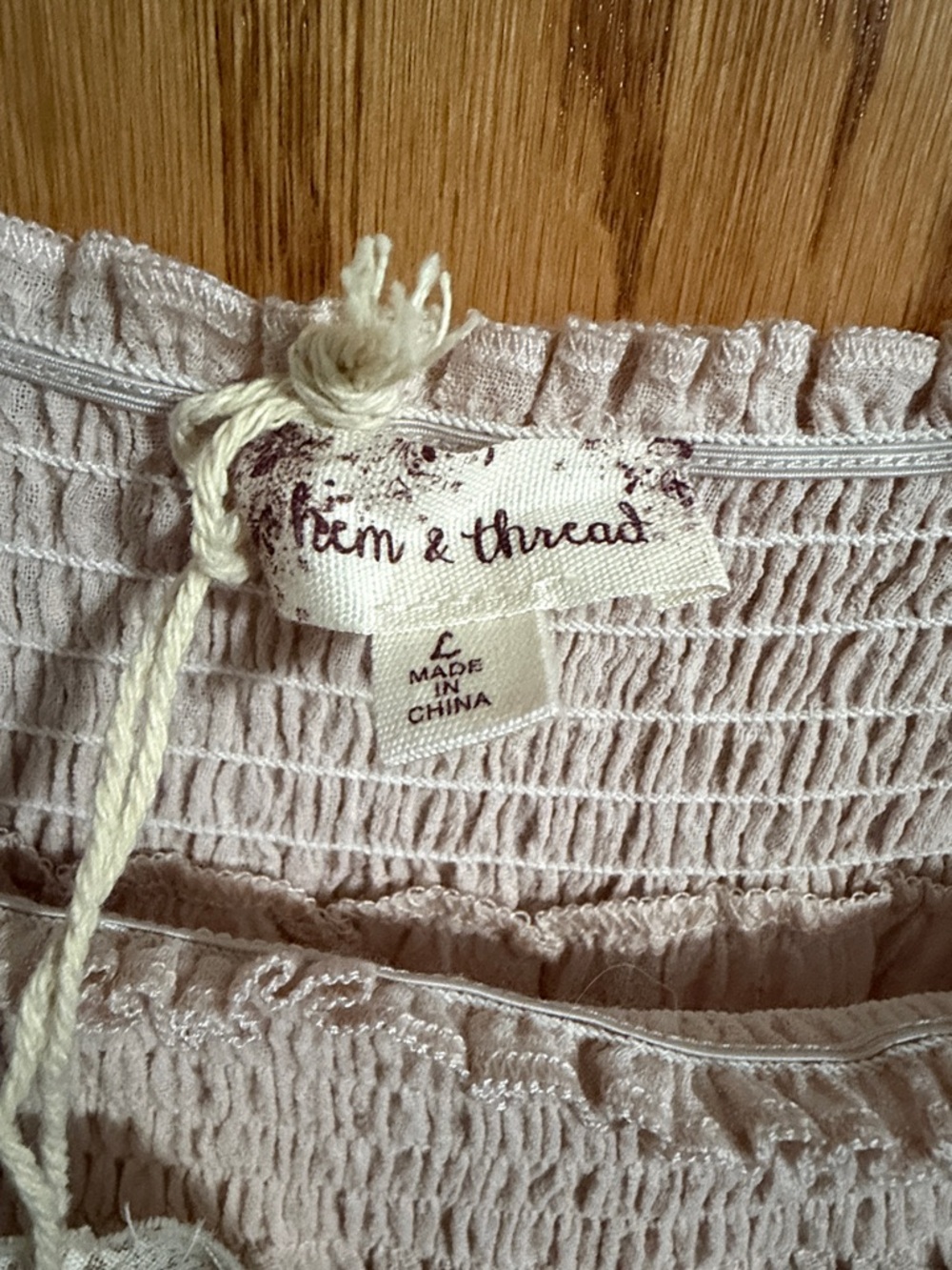 Hem & Thread Cream Ruffle Smocked Tank Top - Picture 2 of 6